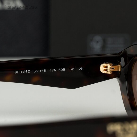 BRAND NEW Prada PR26ZS 17N60B Dark Havana Light Brown Oval Women’s Sunglasses - Picture 6 of 9